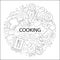 Vector Cooking pattern with word. Cooking background