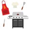 Vector Cookout Grill Utensils Apron Chef Hat Illustrations