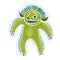 Vector cool cartoon monster, simple weird creature, green devil.