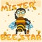 Vector cool honey bee boy