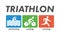 Vector cool logo for triathlon.