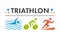 Vector cool logo for triathlon.