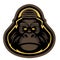Vector cool wild monkey in cartoon character. Vintage colored of a head of a chimp ape. Wildlife concept. Super dude slogan