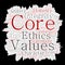 Vector core values integrity ethics paint brush paper