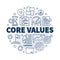 Vector Core Values round concept linear illustration