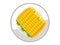 Vector corn on a plate on a white background