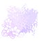 Vector corner bouquet with outline Saintpaulia or African violet flower and leaf in purple on the pastel textured background.