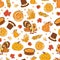 Vector Cornucopia Thanksgiving Pumpkin Turkey Corn