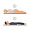 Vector correct sleeping posture of man, woman