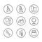 Vector cosmetic icons. Makeup thin linear signs for manicure, pedicure and