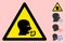 Vector Coughing Patient Warning Triangle Sign Icon