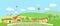 Vector Country landscape with villages. Summer illustration