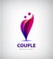 Vector couple logo. Love, support, man and woman together icon, concept.