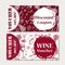 Vector coupon template for beverages. Set of wine banners with sketches. Illustration for voucher, label, card.