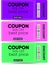 Vector coupons multicolored, coupon set, three coupons