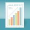 Vector cover of annual report with grow graph and arrow