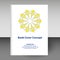 Vector cover book diary notebook hardcover - format A4 layout brochure concept - round mandala with yellow stars and blue text