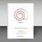 Vector cover of diary or notebook format A4 layout brochure concept - shell line art icon rainbow full color spectrum