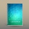 Vector cover of diary or notebook with ring spiral binder layout brochure concept - blue green cyan color gradient -