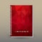 Vector cover of diary or notebook with ring spiral binder layout brochure concept - garnet red colored - polygonal