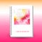 Vector cover of diary with ring spiral binder - format A5 - layout brochure concept - cute spring rose orange colored