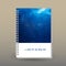Vector cover of diary with ring spiral binder - format A5 - layout brochure concept - deep sea dark blue colored - po