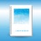 Vector cover of diary with ring spiral binder - format A5 - layout brochure concept - sky blue colored with polygonal