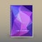 Vector cover of diary with ring spiral binder - format A5 - layout brochure concept - ultra violet and lavender purple
