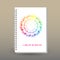 Vector cover of diary with ring spiral binder - format A5 - layout brochure concept - white colored with rainbow full