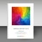 Vector cover of diary white hardcover - format A4 layout brochure concept - rainbow colored full color spectrum polygo