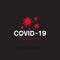 Vector of Covid-19 Coronavirus concept on black background. Novel coronavirus outbreak. Covid-19 Icons or logos. Easy editable
