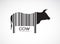 Vector of cow on the body is a barcode. Farm Animals. Cow design. Easy editable layered vector illustration