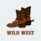 Vector cowboy boots wild west