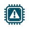 Vector CPU icon with alert sign cyber security