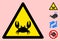 Vector Crab Warning Triangle Sign Icon