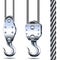 Vector Crane Hooks and Steel Rope