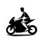 Vector crash-test dummy moto rider icon black