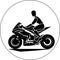 Vector crash-test dummy moto rider icon black