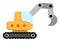 Vector crawler digger. Construction site and road work flat icon. Building transportation clipart. Cute special transport or