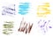 Vector crayons hand drawing abstract on white background set, ch