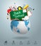 Vector creative global education concept