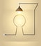 Vector creative keyhole with light bulb idea concept on wall room