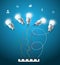 Vector creative light bulbs ideas concept