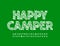 Vector creative logo Happy Camper. Sketched Alphabet set