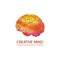 Vector Creative Mind Illustration, Watercolor Gradient Colorful Brain, Logo Template.