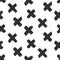 Vector creative seamless pattern with hand drawn brush crosses