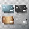 Vector Credit Card Set. Realistic Bank Cards Isolated on Transparent Background