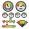 Vector credit score gauge icon set