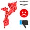 Vector Crisis Mozambique Map Mosaic of Sad Emojis