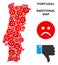 Vector Crisis Portugal Map Composition of Sad Emojis
